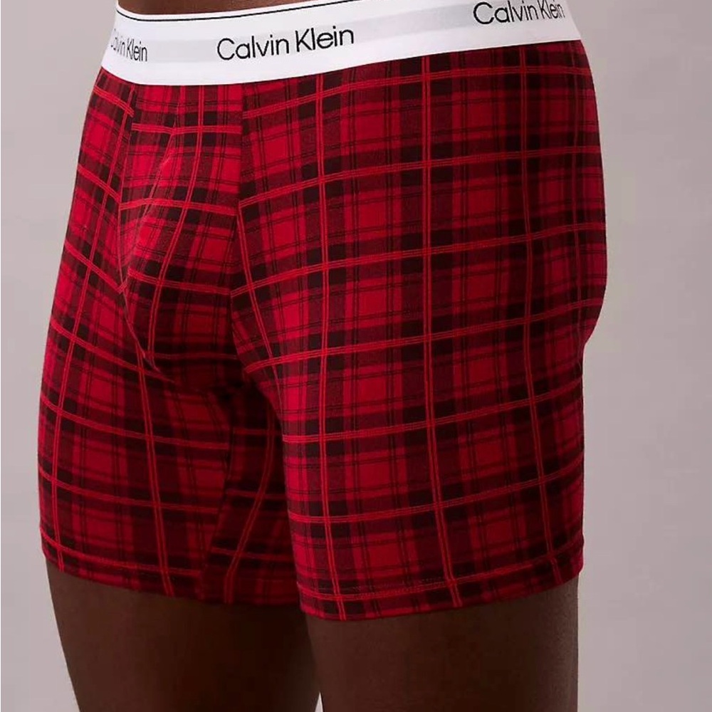 🆕 Calvin Klein Red Checkered Boxer Briefs